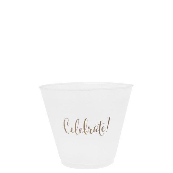 Celebrate Frosted Plastic Wine Cups Pkg 8 - Picture 1 of 1